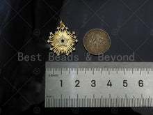 Load image into Gallery viewer, CZ Micro Pave Radial Star flower Shape Pendant/Charm,Cubic Zirconia Charm, Necklace Bracelet Charm Pendant,21x19mm, Sku#L509