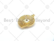 Load image into Gallery viewer, CZ Micro Pave Enamel Evil Eye On Teardrop Shape Pendant,18K Gold Filled CZ Enamel Charm,Necklace Bracelet Charm Pendant, 32x42mm,Sku#L611