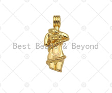 Load image into Gallery viewer, 18K Dianty Gold Female Body Shape Pendant/Charm,Femnist Jewelry Charm, Necklace Bracelet Charm Pendant,12x27mm, Sku#LK279