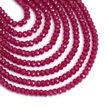 Load image into Gallery viewer, Red Corundum Faceted Rondelle Beads, Sku#U2128