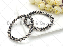 Load image into Gallery viewer, Natural Black White Tibetan Agate Stretchy Bracelet, SKU#U1095