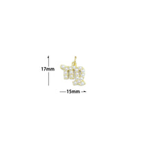 Load image into Gallery viewer, Gold White Pearl Zodiac Symbol Charm Pendant,Sku#A482