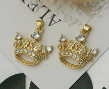 Load image into Gallery viewer, CZ Crown Charm, Sku#JL104