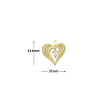 Load image into Gallery viewer, Teardrop CZ Gold layered Heart Charm Pendant,Sku#LX874