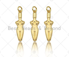Load image into Gallery viewer, 18K Dainty Gold Female Body Pendant,Female Empowerment Charm, Necklace Bracelet Charm Pendant,8x27mm, Sku#LK267