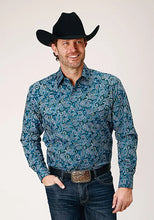 Load image into Gallery viewer, Roper Forest Canyon Paisley (Blue) - Men's Western Shirt