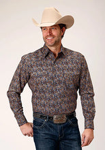 Load image into Gallery viewer, Roper Denim Blue Vintage Paisley (Blue) - Men's Western Shirt
