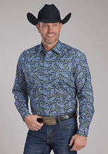 Load image into Gallery viewer, Roper Deep Cobalt Paisley (Blue) - Men's Western Shirt