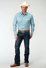 Load image into Gallery viewer, Roper 1944 Stretch Paisley (Teal) - Men's Western Shirt