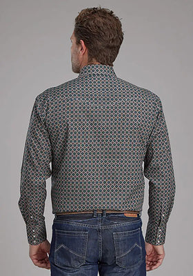 Roper Oak Forest Acorn Foulard (Brown) - Men's Western Shirt