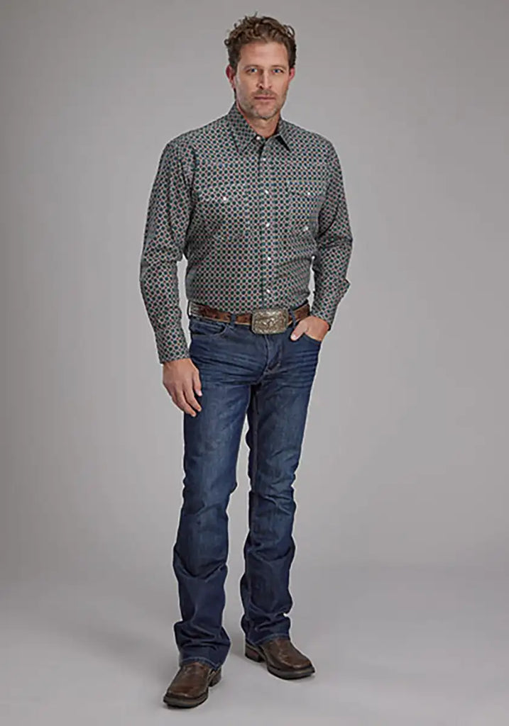 Roper Oak Forest Acorn Foulard (Brown) - Men's Western Shirt