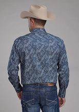 Load image into Gallery viewer, Roper Fall River Paisley (Blue) - Men's Western Shirt