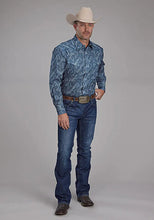 Load image into Gallery viewer, Roper Fall River Paisley (Blue) - Men's Western Shirt