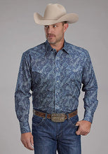 Load image into Gallery viewer, Roper Fall River Paisley (Blue) - Men's Western Shirt