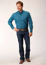Load image into Gallery viewer, Roper 1663 Gothic Medallion (Blue) - Men's Western Shirt