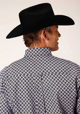 Roper 1666 Tile Foulard (Black) - Men's Western Shirt