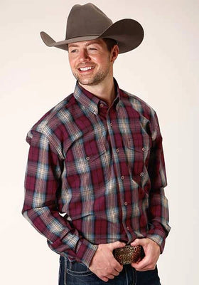 Roper 1372 Plaid (Wine) - Men's Western Shirt