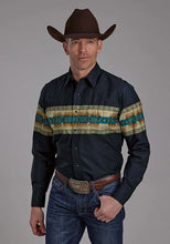 Load image into Gallery viewer, Roper 2120 Aztec Border (Navy) - Men's Western Shirt