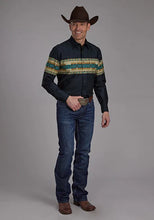 Load image into Gallery viewer, Roper 2120 Aztec Border (Navy) - Men's Western Shirt