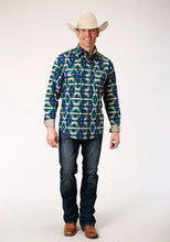 Load image into Gallery viewer, Roper 1814 Aztec Allover Print (Navy) - Men's Western Shirt