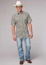 Load image into Gallery viewer, Roper 2009 Sketchy Paisley Print (Brown) - Men's Short Sleeve Shirt