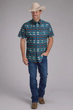 Load image into Gallery viewer, Roper 2352 Navajo Print (Blue) - Men's Short Sleeve Shirt
