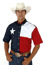Load image into Gallery viewer, Roper Pieced Texas Flag (Multi) - Men's Short Sleeve Shirt