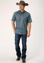 Load image into Gallery viewer, Roper 1451 Cottage Foulard (Blue) - Men's Short Sleeve Shirt