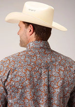 Load image into Gallery viewer, Roper 1453 Spring Paisley (Orange) - Men's Short Sleeve Shirt