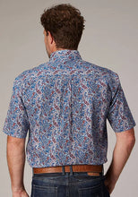 Load image into Gallery viewer, Roper 2024 River Paisley (Blue) - Men's Short Sleeve Shirt
