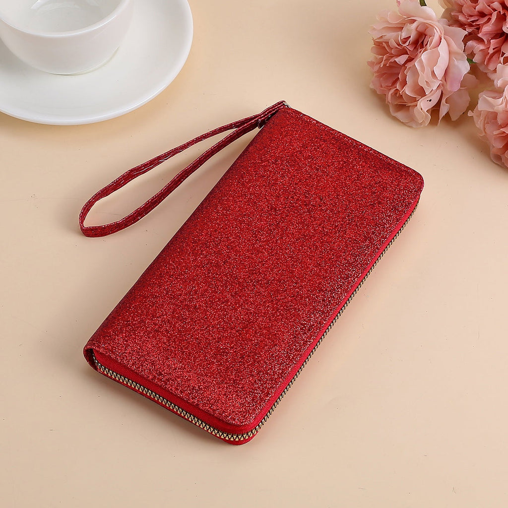 Women's Sequin Clutch Bag – PU Leather Evening Purse with Chain Strap
