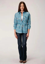 Load image into Gallery viewer, Roper 01057 Aztec Nash Up (Blue) - Women's Western Shirt