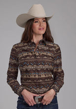 Load image into Gallery viewer, Roper 2175 Distressed Aztec (Brown) - Women's Western Shirt