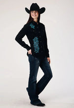 Load image into Gallery viewer, Roper 1947 Embroidery Corduroy (Black) - Women's Western Shirt