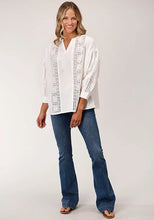 Load image into Gallery viewer, Roper 1599 3/4 Sleave (White) - Women's Western Blouse
