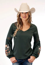 Load image into Gallery viewer, Roper 1792 Poly Crepe (Grey) - Women's Western Blouse