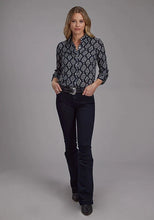 Load image into Gallery viewer, Roper 2133 Ikat Print (Black) - Women's Western Blouse