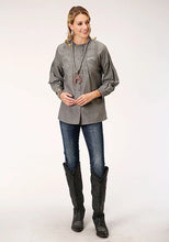 Load image into Gallery viewer, Roper 1282 Cotton Melange (Grey) - Women's Western Blouse