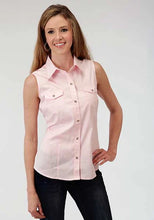 Load image into Gallery viewer, Roper Solid Poplin (Pink) - Women's Sleeveless Shirt