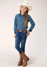 Load image into Gallery viewer, Roper West Made (Mini Aztec) - Girl's Western Snap Shirts (Closeout)