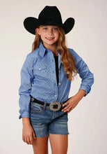 Load image into Gallery viewer, Roper Blue Thistle (Blue) - Girl's Western Snap Shirts (Closeout)
