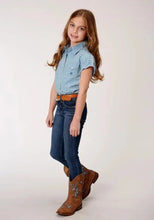 Load image into Gallery viewer, Roper Purple Sage (Blue) - Girl's Western Snap Shirts