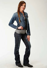 Load image into Gallery viewer, Roper Stretch Fabric (Medium Wash) - Women's Denim Jacket