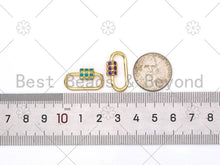 Load image into Gallery viewer, Colorful Enamel Oval Shape Screw Clasp, 18K Gold Filled ,SKU#H327C
