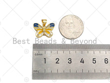 Load image into Gallery viewer, Enamel Colorful Butterfly Shape Pendant,CZ Micro Pave Enamel 18K Gold Pendant,Enamel Jewelry,18x12mm,Sku#LK297
