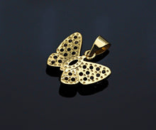 Load image into Gallery viewer, Gold Fuchsia CZ Butterfly Shape Charm, Sku#LK76