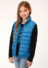 Load image into Gallery viewer, Roper Girl's Lightweigth Puffer Vest (Teal) - Children's Vest
