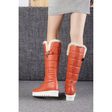 Load image into Gallery viewer, Women's Winter Warm Cotton Boots | Thick Wedge Sole, Metal Accents &amp; Slip-On Design