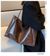 Load image into Gallery viewer, Women's Vintage Tote Bag - Large Capacity PU Leather Shoulder Handbag for Daily Use