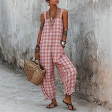 Load image into Gallery viewer, Linen Blend Sleeveless High-Waist Wide-Leg Overalls Jumpsuit – 5 Colors S–3XL